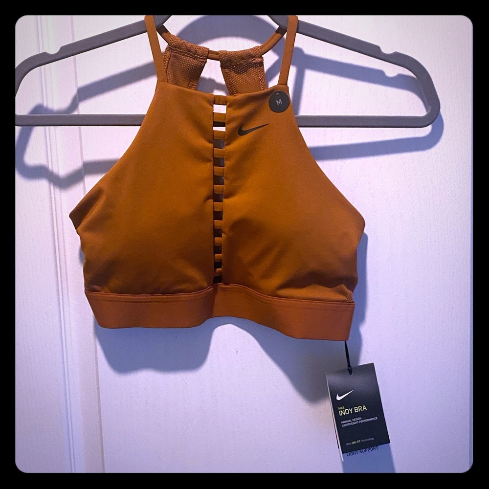 Nike ladder slit high neck Indy sports bra